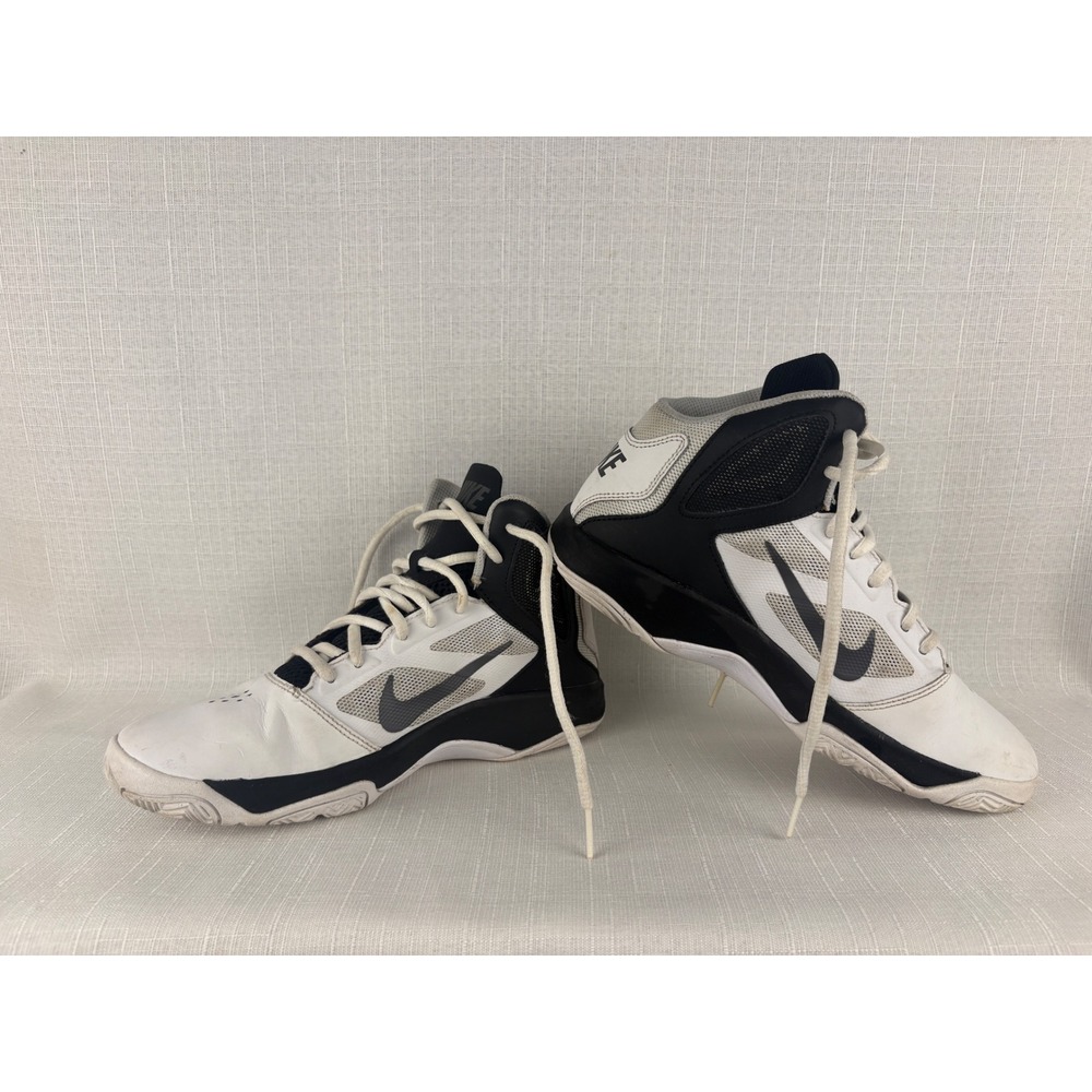 Nike Overplay VII Basketball Shoes White Black 616568-100 Kids 6Y
